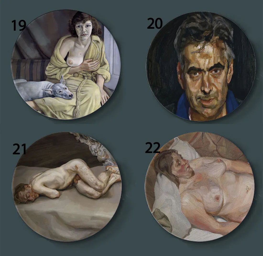 Lucian Freud Paintign декоративная тарелка, подвесная тарелка, духовный мир, керамическое блюдо, реалистичный характер, живопись, ирландский паб, Декор