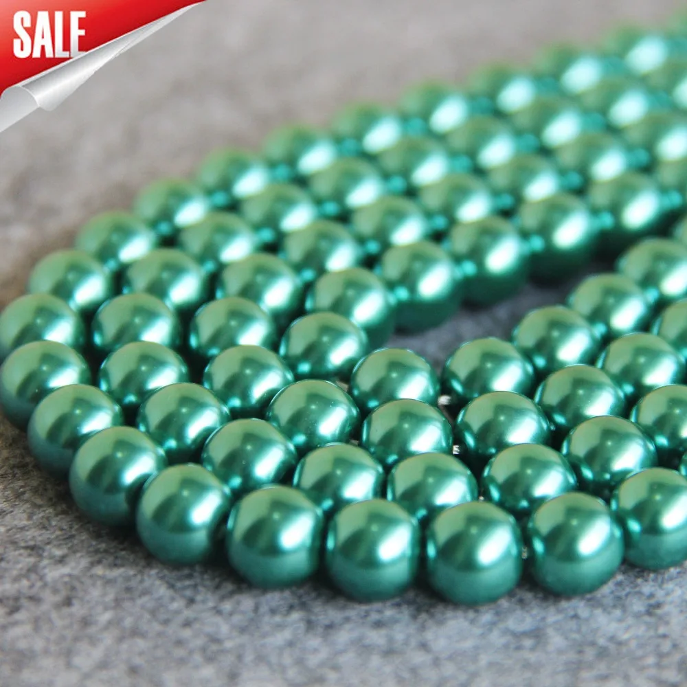 New For Necklace&ampBracelet 10mm Blue Shell Pearl Beads SeaShell DIY Gifts Women Girl Loose Jewelry Making Design 15inch | Украшения и