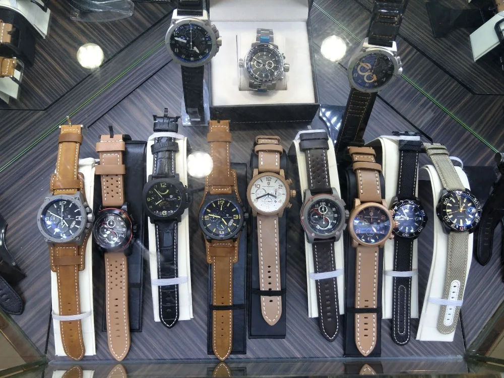 Роскошные Брендовые Часы PAGANI с большим циферблатом, мужские спортивные военные многофункциональные кварцевые часы, мужские часы