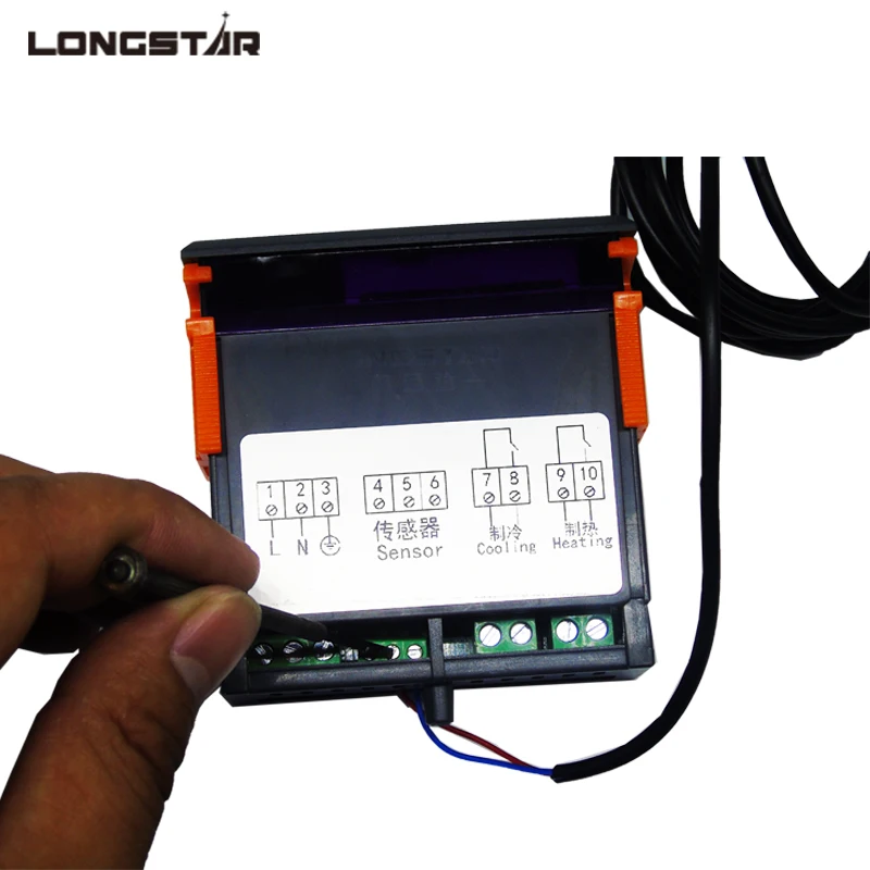 Двухрелеовый терморегулятор для инкубатора с цифровым нагревателем и охладителем LONGSTAR LED Thermostat Temperature Controller Two Relays Output Incubator Thermostaat 110V 220V 10A Digital Heater Cooler on.