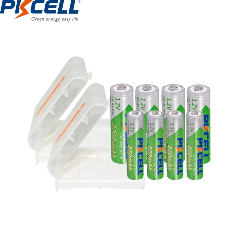 Аккумуляторные батарейки PKCELL 8 шт. 4 850 мА · ч AA 2200 1 2 в NIMH aa AAA|Перезаряжаемые