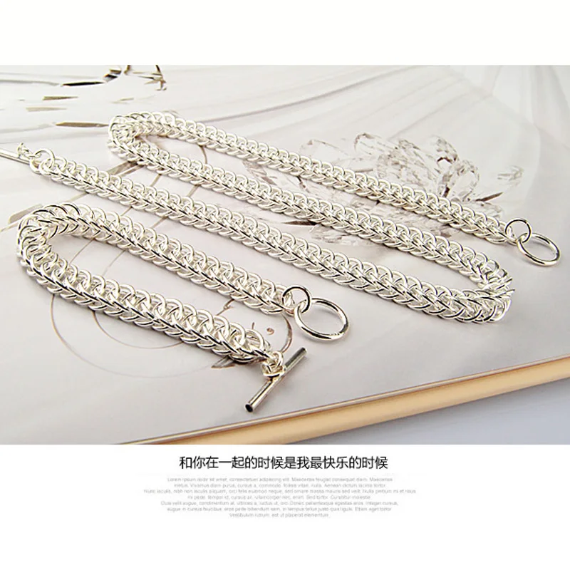 925 pure silver necklace bracelet sets for men keeled chain men's fashion jewelry cool clothes accessories. | Украшения и