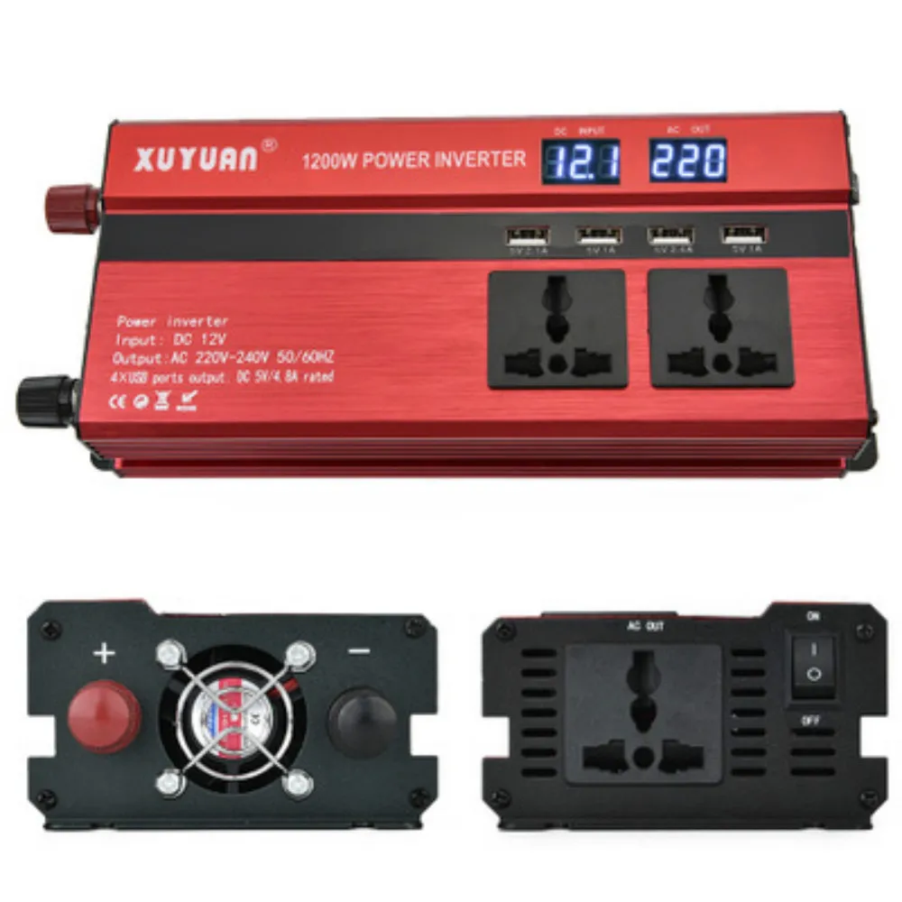 Xuyuan on-Board inverter 12v to 220v/1200w/ LED display Converter with USB | Обустройство дома