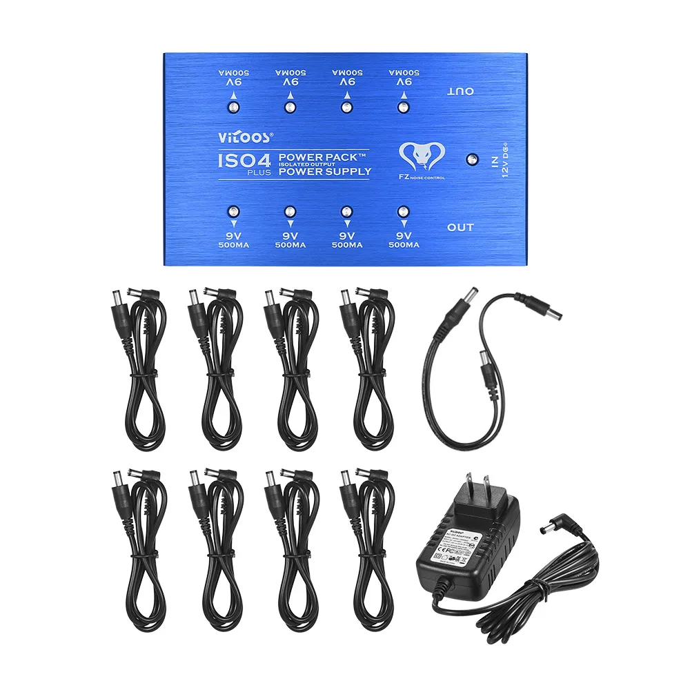 VITOOS ISO4PLUS Compact Guitar Effects источник питания Блок питания станция 8 изолированных DC 9V выходов Макс. 500 мА аксессуары для гитары