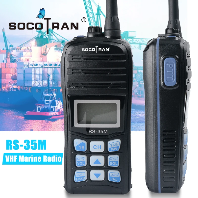 Водонепроницаемый IP67 VHF Ham портативная рация портативная морская двухсторонняя радио с ЖК-дисплеем двойная Автоматическая сканирующая поплавковая морская радио Переговорная RS-35M
