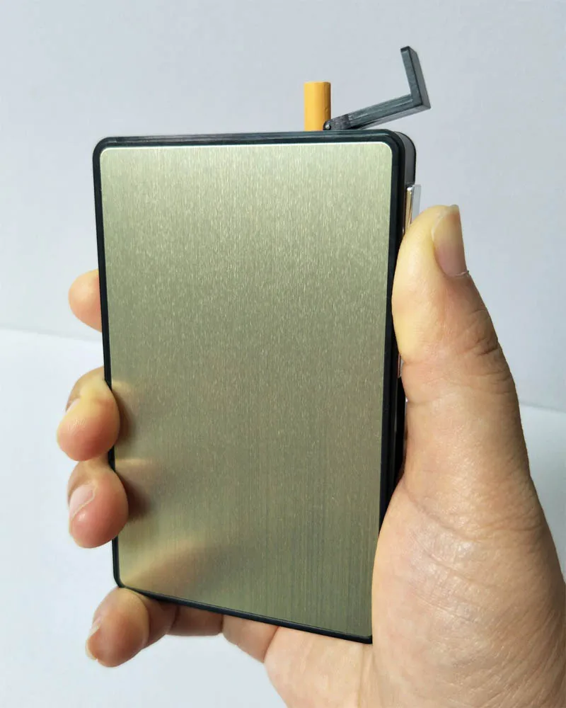 gole USB lighter cigarette case for 16 cigarettes with 100mm length and 5mm diameter - Цвет: gole