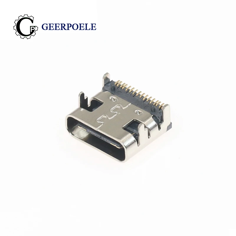 10 шт./лот USB3.1 16 pin Type C DIP плоский край 30 в 3A Micro USB Разъемы гнездовой разъем