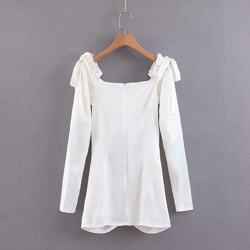 Летние Длинные рукава с открытыми плечами Кнопка ruched bodycon платье элегантные