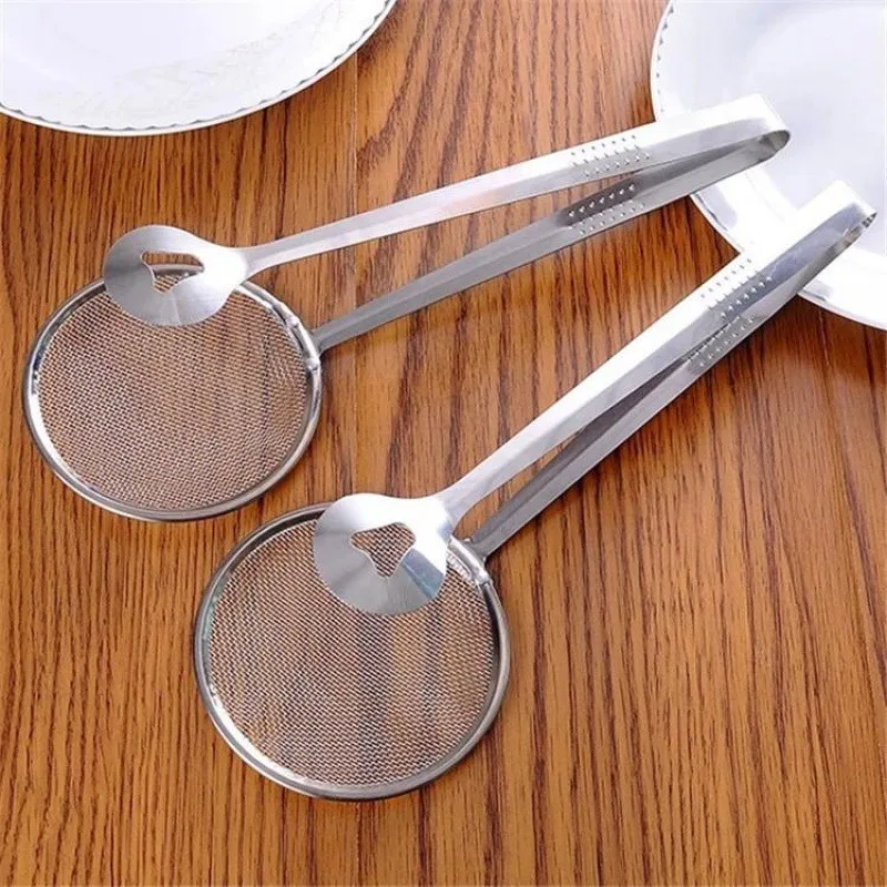 

Kitchen Accessories Stainless Steel Fried Food Fishing Oil Scoop and Raise The Lid Overflow Device Stent Cooking Kitchen Gadgets