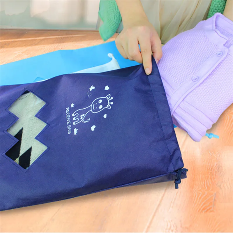 Цветная неволновая сумка дорожный мешок на шнурке для одежды дома хранения обуви