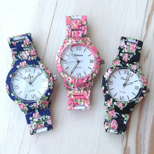 Лидер продаж Популярные Нация ветер Для женщин Женева Цветочный принт Керамика