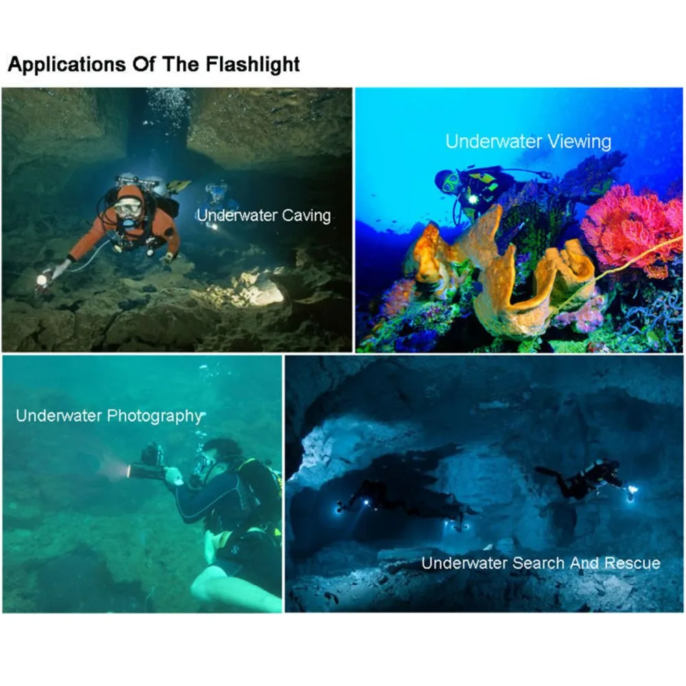 

Asafee Canister Dive Video Light Magnetic Switch Underwater 200M 3*CREE XM-L2 LED Diving Photography Flashlight Light