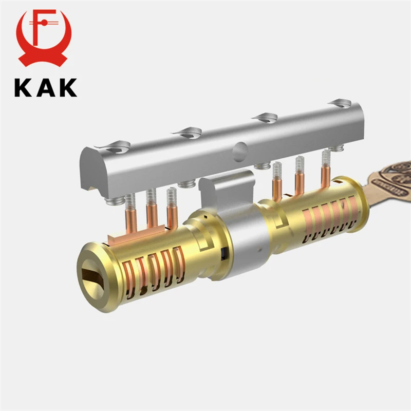 Фото KAK Brass Cylinder C Grade Copper Door Lock Core With 8 Keys High Security Lock Core Double Open Anti-Snap Anti-Drill Hardware №5