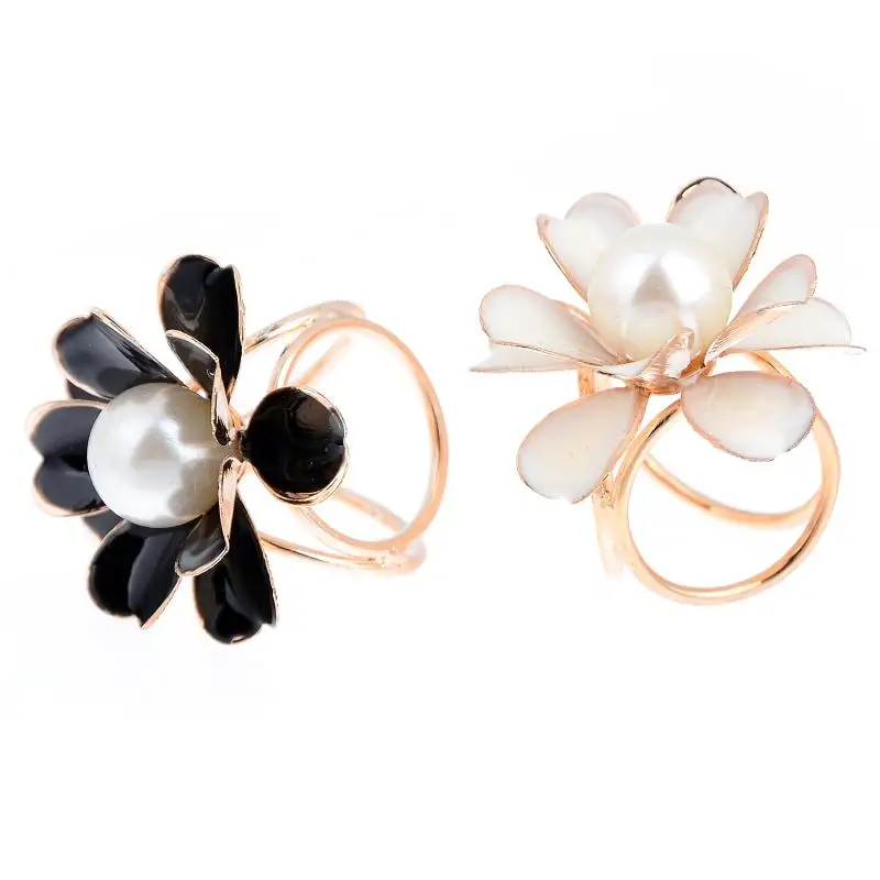 Женская брошь в форме цветка камелии PINKSEE простая с искусственным жемчугом