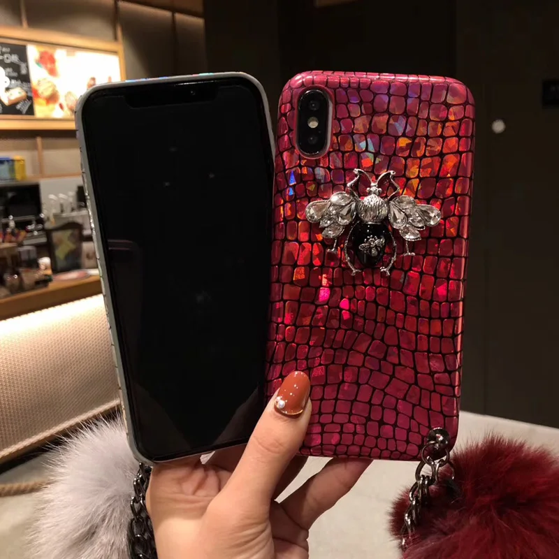 Роскошные Би чехол для телефона iphoneXS XR XSMAX лазер с сияющими блестками iPhone X 8 6 6S 7