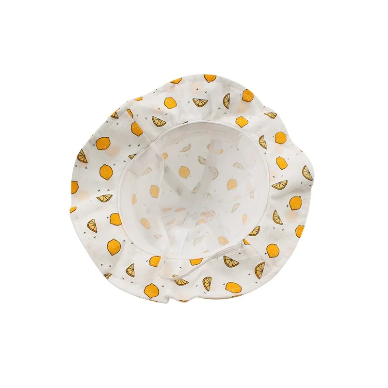 Модная хлопковая милая детская шляпа с изображением лимонного ведра для девочек