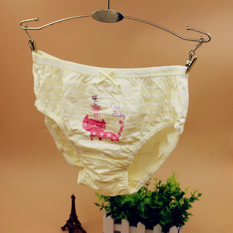 5 шт./лот детское нижнее белье для девочек хлопковые трусы с принтом кошки
