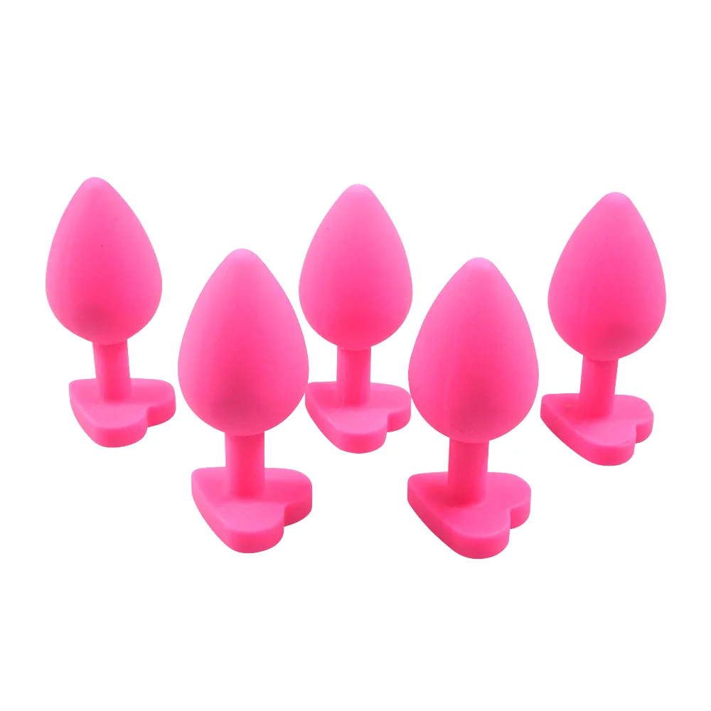 Dia 35mm medium size heart shape pink silicone anal beads butt plug Prostate Massager dildo erotic sex toys for men women | Красота и