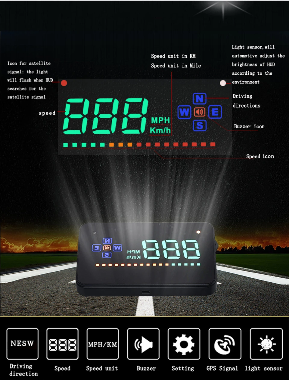 AOSHIKE A2, 3,5 дюймов, HD OBD, HUD, OBD2, проектор, автомобильная скорость, дисплей, бортовой компьютер, измеритель скорости, проектор