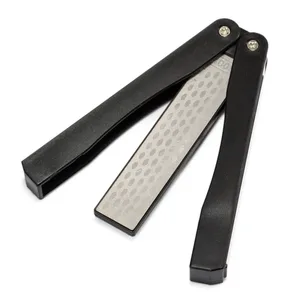 Складная карманная Алмазная точилка для ножей, камень для заточки, точильный камень, 5-дюймовый двухсторонний 400 600 Грит для кухонных ножей, ножниц