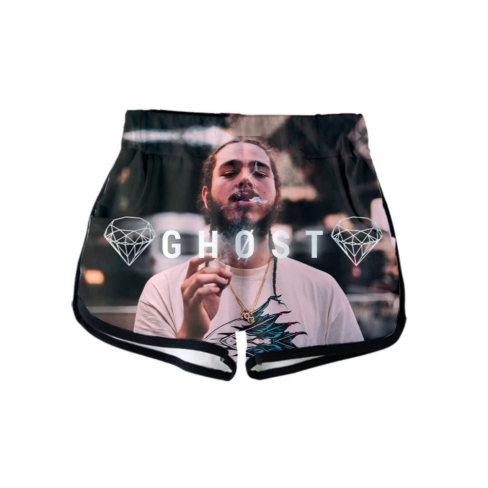 Женские шорты с 3D принтом Post Malone модные в уличном стиле летняя одежда Харадзюку