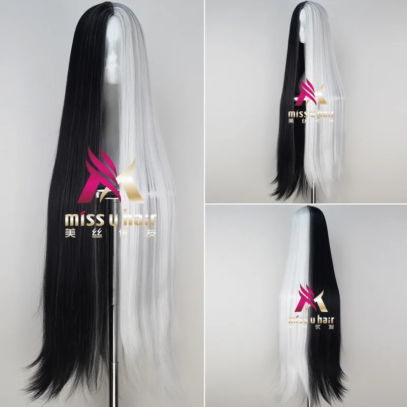 Парик для косплея черно белый из аниме комикс 110 см/43 дюйма| |