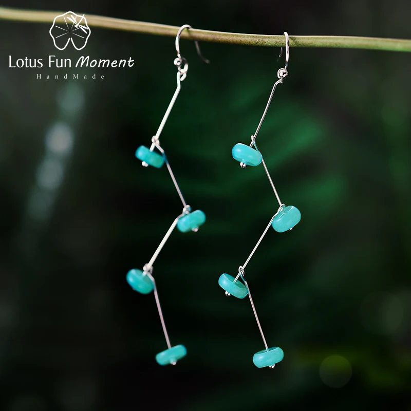 Lotus Fun Moment реального 925 пробы серебро Натуральный камень ручной работы дизайнера