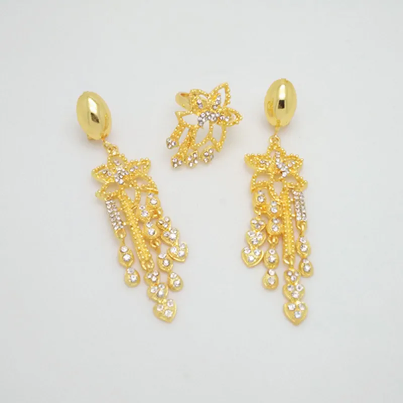 HOT Fashion wedding Dubai Africa Nigeria African Jewelry set Big Wedding Bride Jewelry sets 24 K Jewelry sets Kenya Jewelry Gift