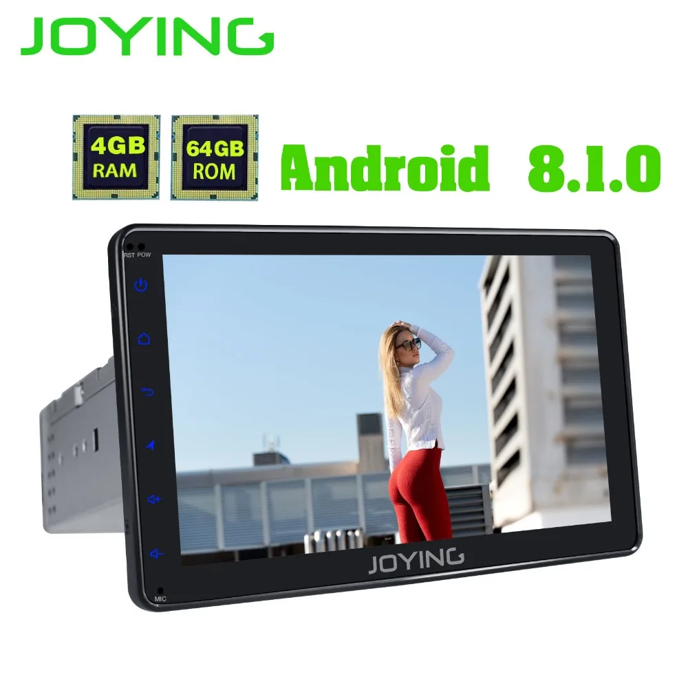Joying " один Din Восьмиядерный 4 Гб+ 64 Гб 1,8 ГГц Android 8,1 Автомагнитола стерео головное устройство gps; Мультимедийный проигрыватель Встроенный 4G модем DSP