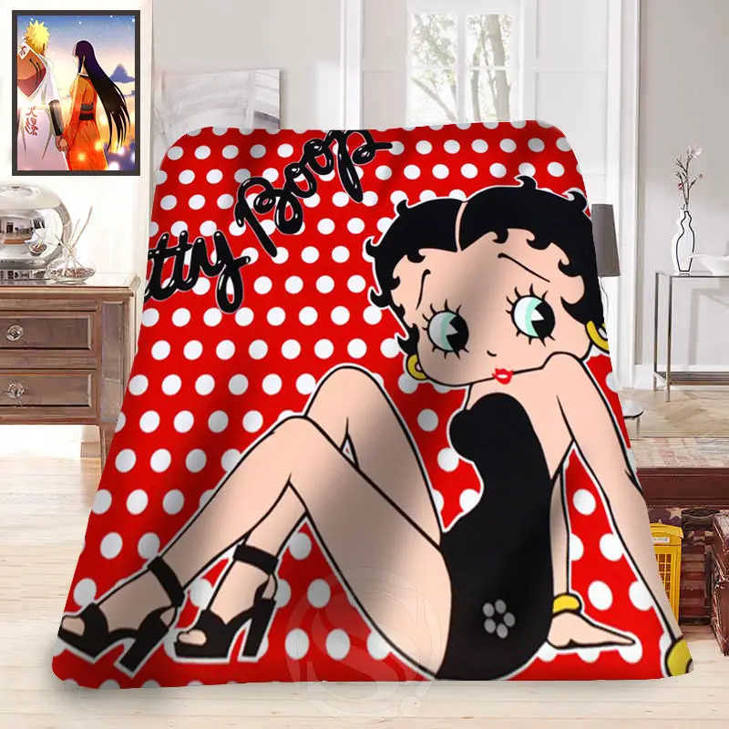 F315 betty boop Новое обычное домашнее украшение для спальни принадлежности мягкое одеяло LFU89 - Цвет: Бургундия