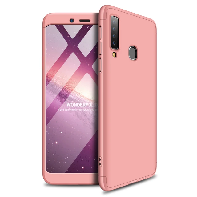 Розовый 3-в-1 чехол-накладка для samsung A9 A920 ПК Жесткий матовый чехол для телефона чехол для samsung Galaxy A9 A9s бронированный чехол Coque - Цвет: Розовый