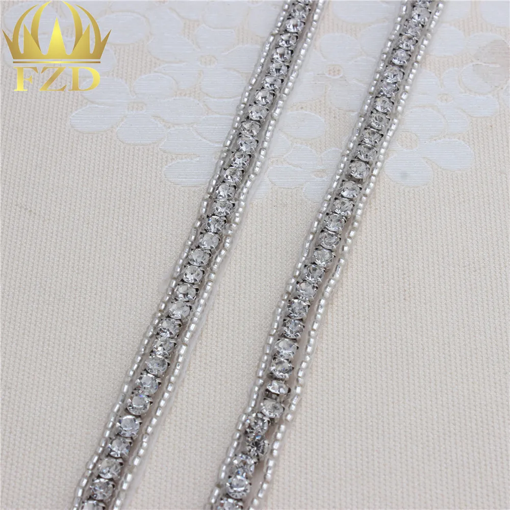 1 ярд одежды горный хрусталь отделка цепи кристалл аппликация двора железа на
