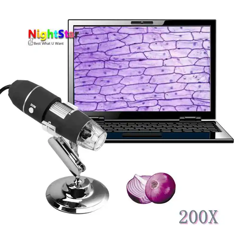 Цифровой микроскоп МП с USB 25X ~ 200X увеличительное видео камера измерением