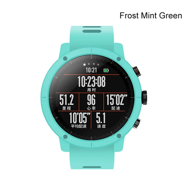 mint green Чехол для смарт часов AMAZFEEL для Huami Amazfit Stratos 2 Аксессуары для часов PC чехол для Huami AMAZFIT Stratos Pace 2 защитный чехол - Цвет: mint green