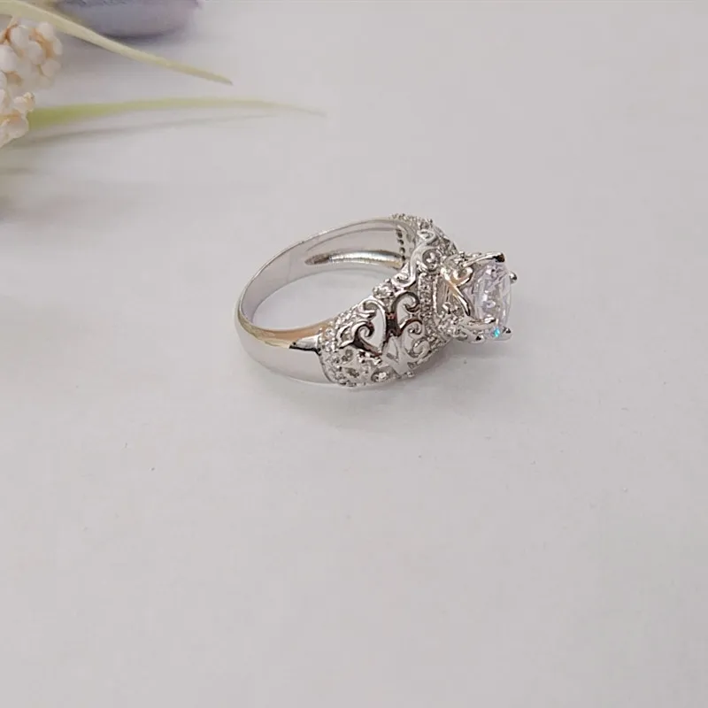 Trendy Wedding Ring for Women Jewelry Finger Crystal Party Princess Created Flower Shape CZ Fashion Rings | Украшения и