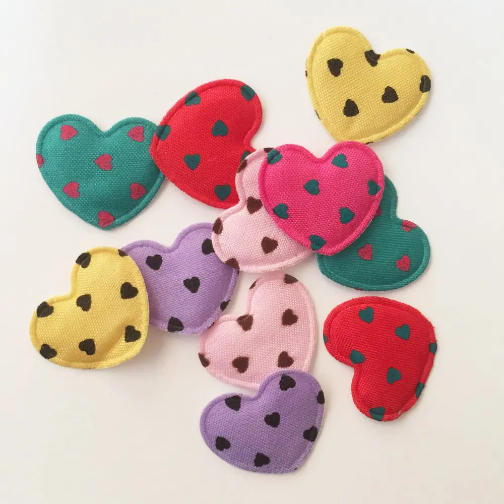 200 шт. разноцветные тканевые войлочные нашивки в форме сердца аппликации для