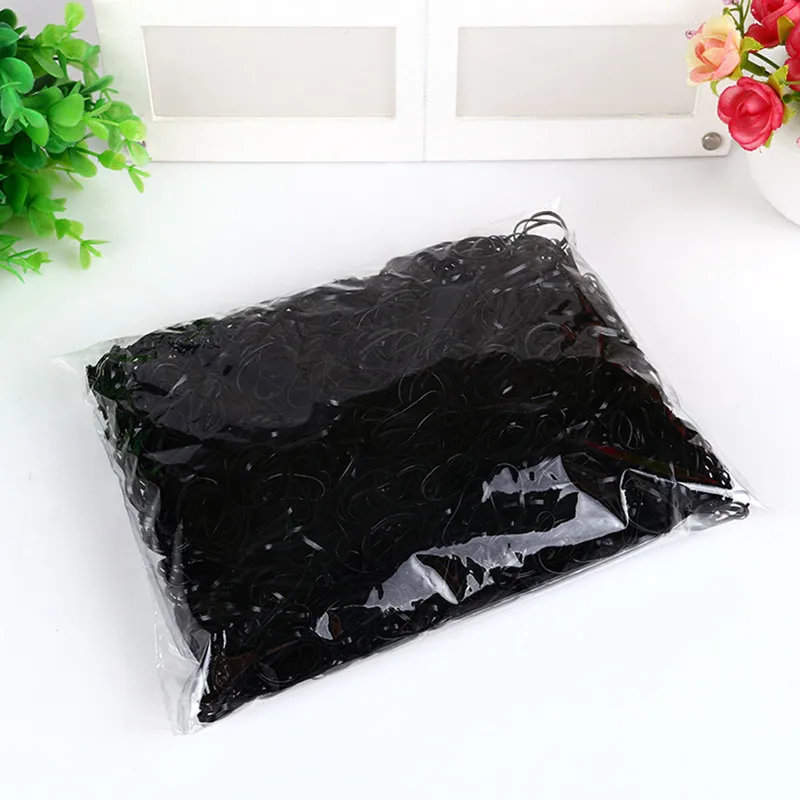 2000 штук упак. резиновая Веревка Держатель для хвоста эластичные резинки волос