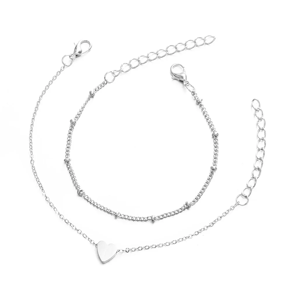 BR18Y0398-2 Rinhoo 1 комплект модные изысканные богемные сердце бабочка звено цепочки в виде браслета Высокое качество ювелирные изделия подарок для женщин - Окраска металла: BR18Y0398-2