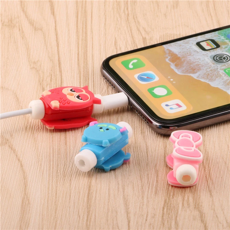 Siancs 2 шт. симпатичный usb кабель защитный чехол для кабеля чехол для IPhoneXS 7 8 плюс стежка для защиты кабеля в подарок зарядный кабель "мультяшка" кабель протектор