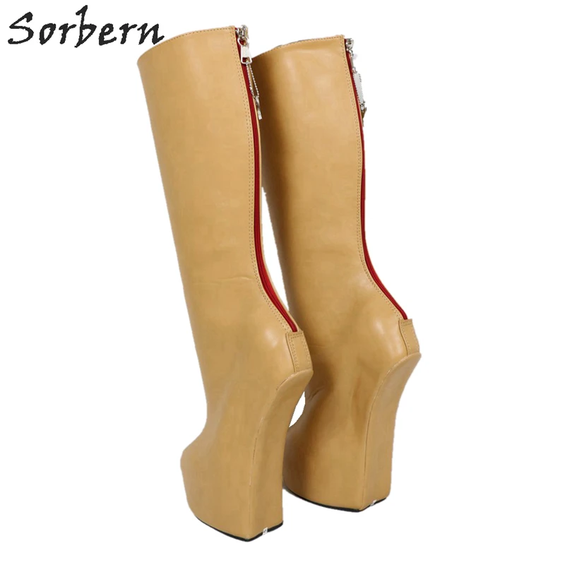 Закрываемые ботинки Sorbern Camel матовые женские тяжелые без копыт изготовленные на