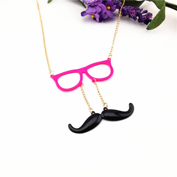 Универсальные стильные красные очки черная маска с фальшивыми усами ожерелье |