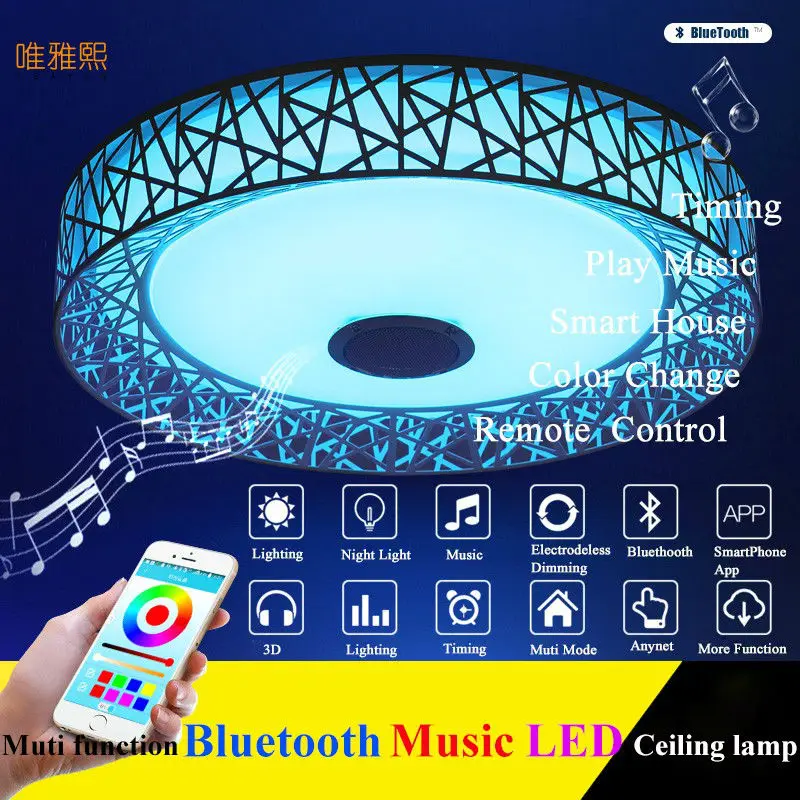 Bluetooth потолочные светильники для внутреннего светодио дный освещения