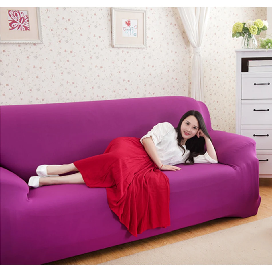 Одноцветное эластичный Диванный чехол для дивана мебель гостиной сиденье