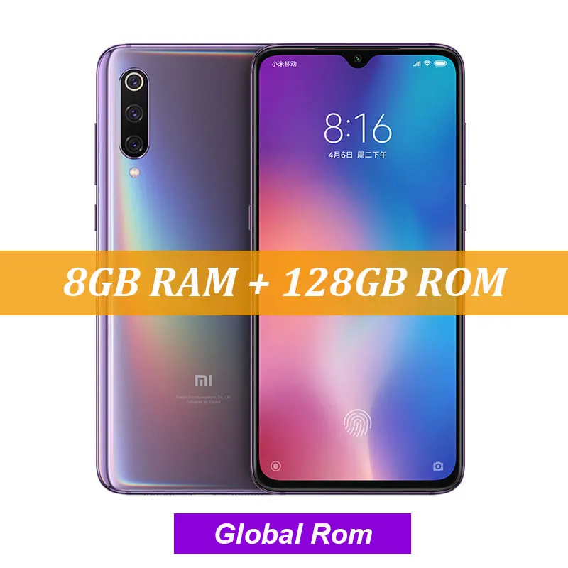 Global Rom Purple Глобальная ПЗУ Xiaomi mi 9 mi 9 8GB 128GB Восьмиядерный мобильный телефон Snapdragon 855 6,3" 1080 P AMOLED смартфон 48MP Тройная камера NFC - Цвет: Global Rom Purple