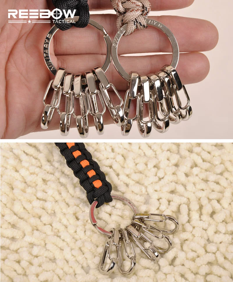 Открытый сплав брелки из нержавеющей стали кольцо ручной работы тканый сильный