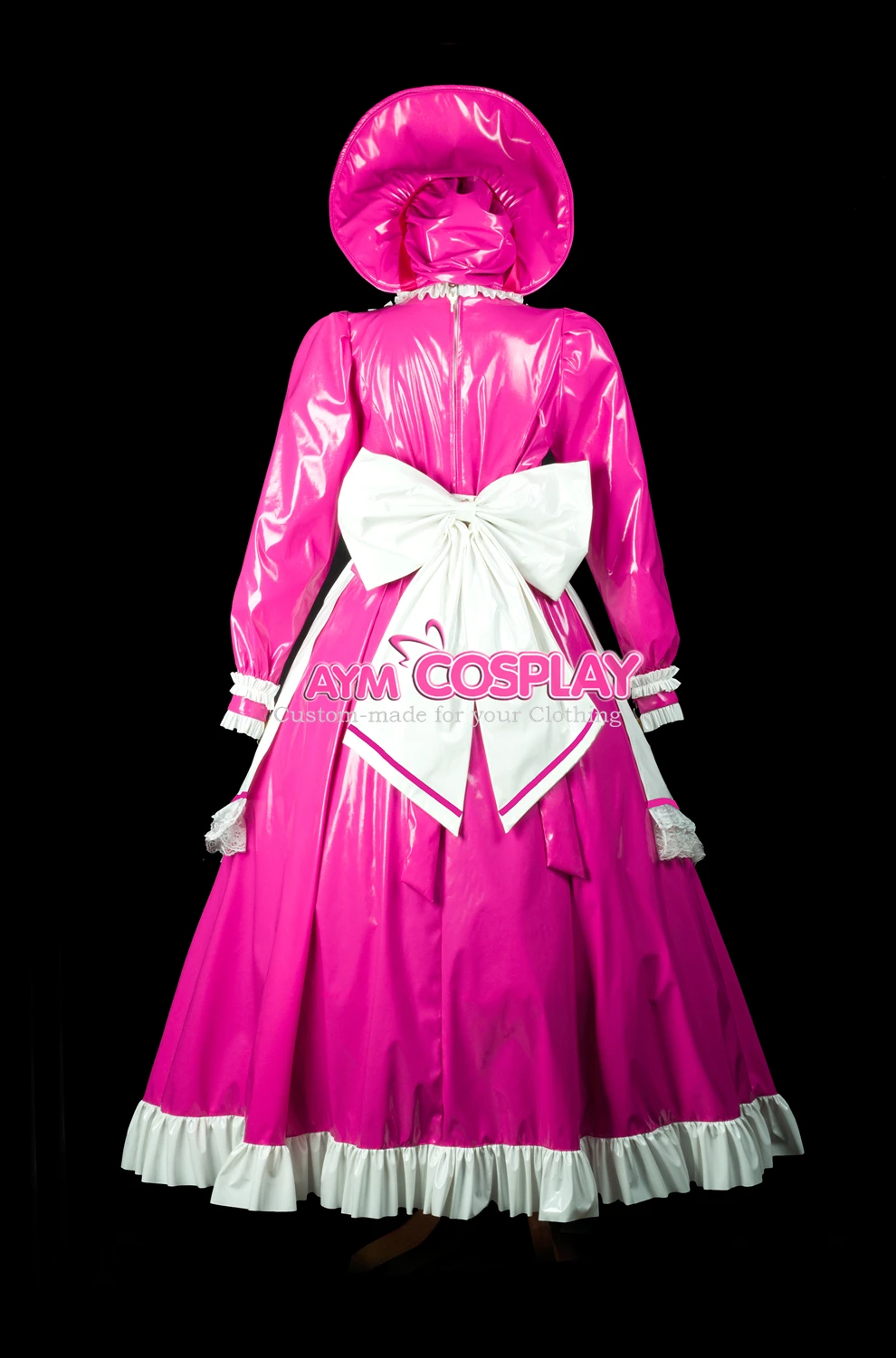 ПВХ Сисси горничной винил длинное платье с замочком унисекс CD/ТВ Сделанные на