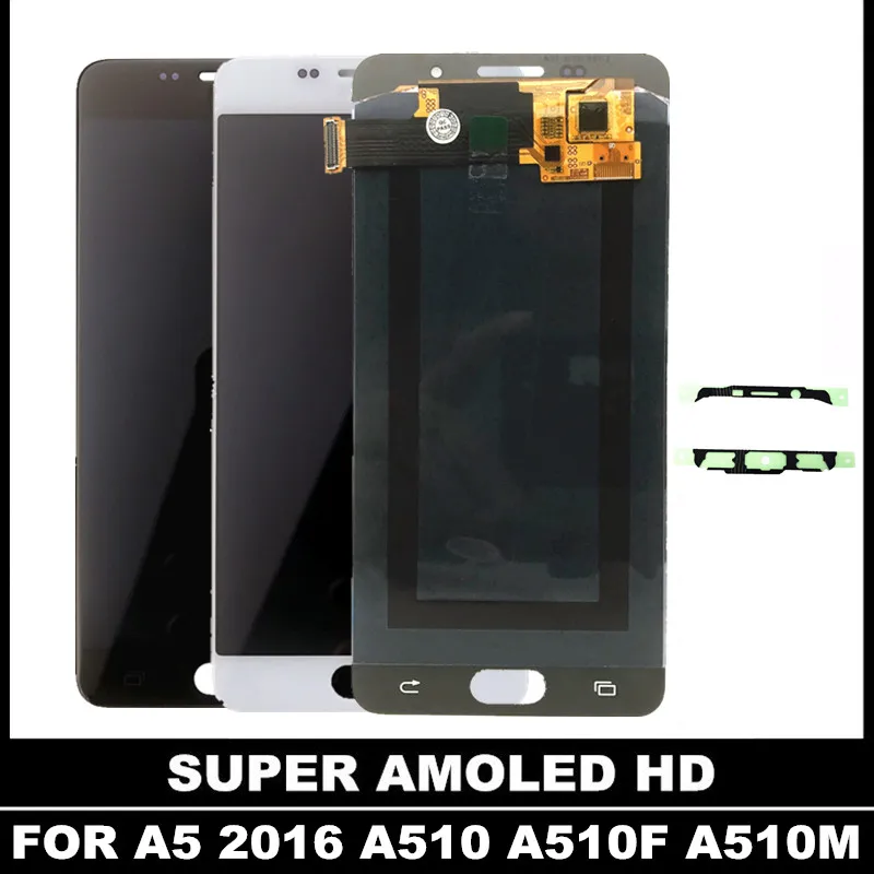 Бесплатная доставка 100% AMOLED LCD для Samsung Galaxy A510 A510F A510M A510FD A5 2016 ЖК дисплей кодирующий
