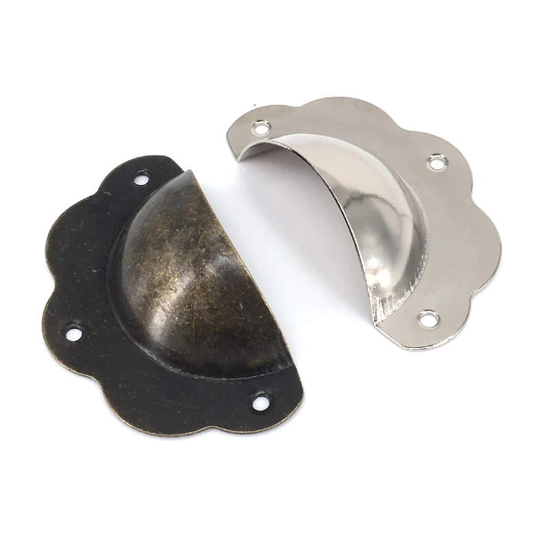 1x винтажные ручки в форме ракушки для выдвижного ящика шкафа буфета дверных