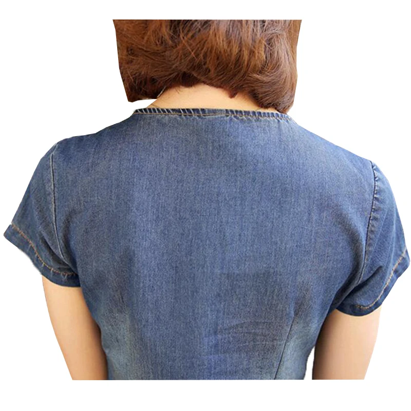 2017 новое модное летнее платье женские винтажные джинсовые платья с карманами