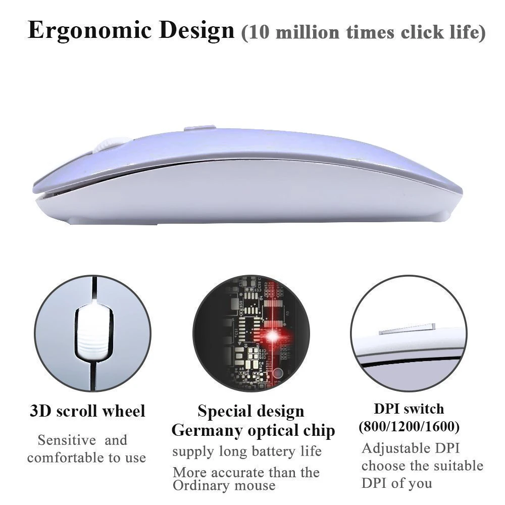 Испанская эргономичная ультра тонкая беспроводная клавиатура 2 4G комбо для мыши